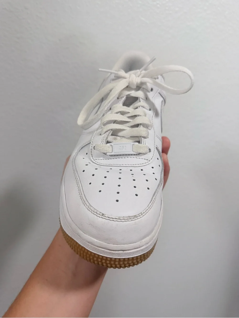 Nike af1 white gum bottom